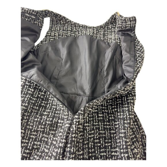 Alex + Alex Black and White Wool Blend Sleeveless Skater A-line Dress (M) - Picture 9 of 14